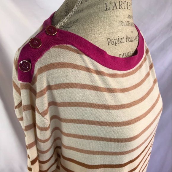 Anthropologie Yellow Bird Knit Striped Sweater Size M - Picture 7 of 11